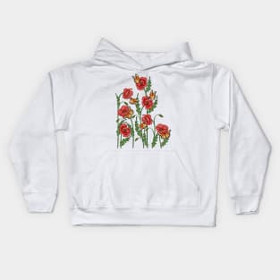 Poppies And Butterflies Kids Hoodie